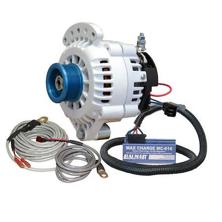 Balmar Alternator 100 AMP Kit 12V 1-2in Single Foot Spindle Mount J10 Pulley Regulator amp; Temp Sen 621-VUP-MC-100-J10
